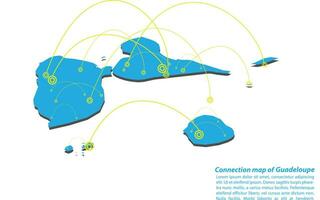 modern van Guadeloupe kaart verbindingen netwerk ontwerp, het beste internet concept van Guadeloupe kaart bedrijf van concepten serie, kaart punt en lijn samenstelling. infographic kaart. vector illustratie.