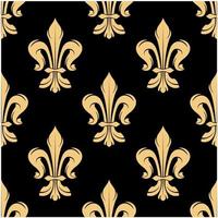 wijnoogst gouden fleur-de-lis naadloos patroon vector