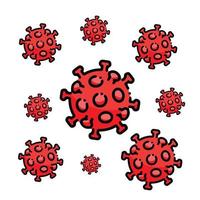 corona virus of covid-19 met gemakkelijk ontwerp vector