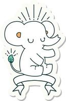 sticker van een tatoeëren stijl schattig olifant vector