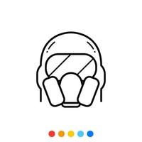 gas- masker vlak ontwerp element, icoon, vector en illustratie.