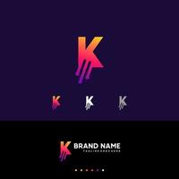 k eerste tech brief logo ontwerp icoon vector kunst