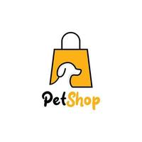 huisdier winkel vector logo ontwerp sjabloon, boodschappen doen logo, symbool Aan boodschappen doen zak voor online op te slaan, huisdier logo ontwerp geschikt voor huisdier winkel.