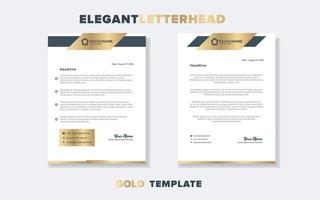 modern luxe gouden briefhoofd ontwerp sjabloon voor stationair voor bedrijf corporatie bewerkbare formaat eps10 vector