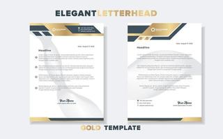 modern luxe gouden briefhoofd ontwerp sjabloon voor stationair voor bedrijf corporatie bewerkbare formaat eps10 vector