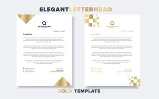 modern luxe gouden briefhoofd ontwerp sjabloon voor stationair voor bedrijf corporatie bewerkbare formaat eps10 vector