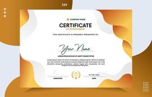 modern van prestatie certificaat sjabloon vector