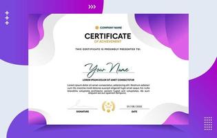 modern van prestatie certificaat sjabloon vector