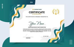 modern van prestatie certificaat sjabloon vector