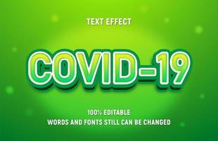 bewerkbare groene vervagen tot gele covid-19 tekst vector