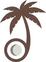 kokosnoot fruit met palm boom vector