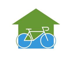 huis vorm met fiets binnen vector
