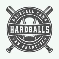 vintage honkbal sport logo, embleem, badge, merk, label. monochrome grafische kunst. illustratie. vector. vector