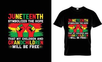 juneteenth t-shirt ontwerp, juneteenth t-shirt leuze en kleding ontwerp, juneteenth typografie, juneteenth vector, juneteenth illustratie vector