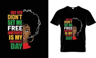 juneteenth t-shirt ontwerp, juneteenth t-shirt leuze en kleding ontwerp, juneteenth typografie, juneteenth vector, juneteenth illustratie vector