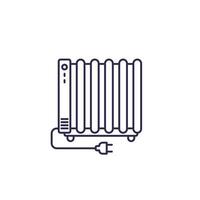 kachel lijn icoon, elektrisch radiator vector