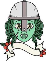 orc vechter karakter gezicht illustratie vector