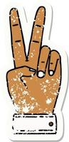 vrede symbool twee vinger hand- gebaar illustratie vector