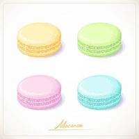 franse macarons in vier kleuren vector