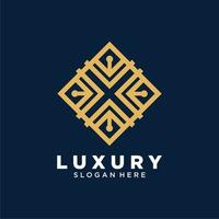 luxe logo ontwerp sjabloon. logo met ornament en luxe concept vector