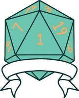 natuurlijk een d20 Dobbelsteen rollen illustratie vector