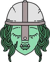 orc vechter karakter gezicht illustratie vector