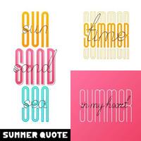 zomer hand getrokken belettering instellen vector