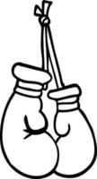 lijn tekening tekenfilm boksen handschoenen vector