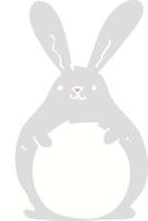cartoon konijn in effen kleurstijl vector