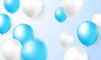 blauw en wit wazig ballonontwerp vector