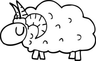 lijn tekening tekenfilm zwart schapen vector