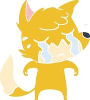 huilende vos egale kleurstijl cartoon vector