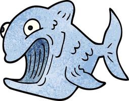 grappige cartoon doodle vis vector