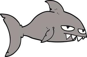 cartoon doodle dodelijke haai vector