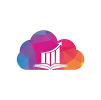 financiën boek wolk vorm concept logo ontwerp. bedrijf groei onderwijs logo ontwerp. vector