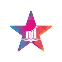 financiën boek ster vorm concept logo ontwerp. bedrijf groei onderwijs logo ontwerp. vector