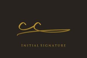 eerste cc brief handtekening logo sjabloon elegant ontwerp logo. hand- getrokken schoonschrift belettering vector illustratie.