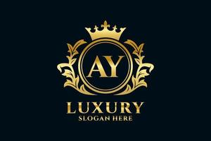 eerste ay brief Koninklijk luxe logo sjabloon in vector kunst voor luxueus branding projecten en andere vector illustratie.