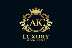 eerste ak brief Koninklijk luxe logo sjabloon in vector kunst voor luxueus branding projecten en andere vector illustratie.