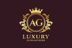 eerste ag brief Koninklijk luxe logo sjabloon in vector kunst voor luxueus branding projecten en andere vector illustratie.