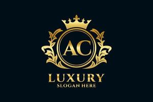 eerste ac brief Koninklijk luxe logo sjabloon in vector kunst voor luxueus branding projecten en andere vector illustratie.