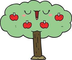 tekenfilm appelboom vector