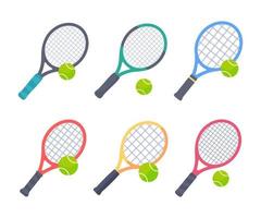 tennis rackets en ballen. buitenshuis sport- uitrusting vector