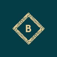 brief b kader overladen monogram logo vector