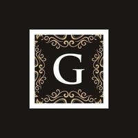 brief g kader luxe ornament monogram logo vector