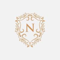 brief n schild overladen monogram logo vector