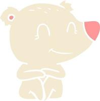 glimlachen polair beer vlak kleur stijl tekenfilm vector