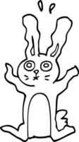 lijn tekening tekenfilm bang konijn vector