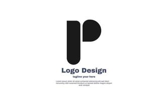 uniek bedrijf bedrijf logo p zwart kleur vlak ontwerp geïsoleerd Aan vector