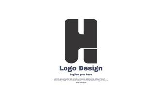 uniek bedrijf bedrijf logo h zwart kleur vlak ontwerp geïsoleerd Aan vector